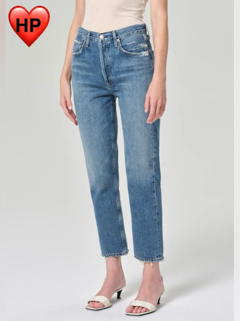 Agolde Riley High Rise Crop Jean Straight leg luxury denim 25 EUC 100% cotton